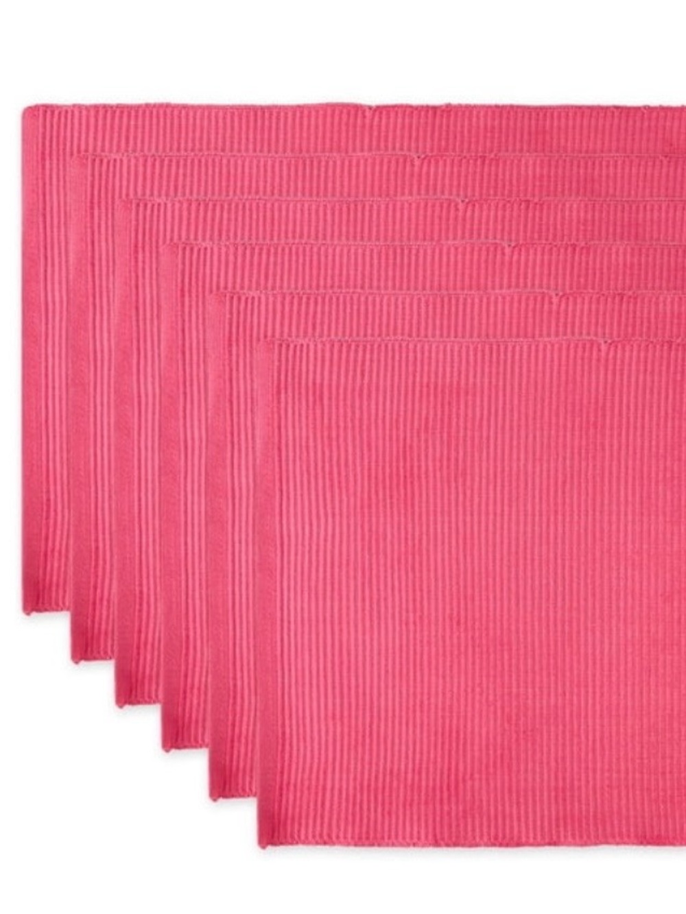 Set of Pink Ribbed Cloth Napkins